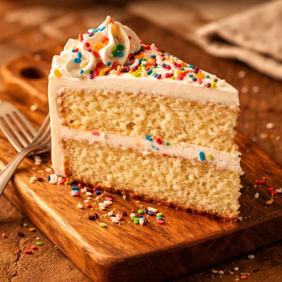 Slice of birthday cake