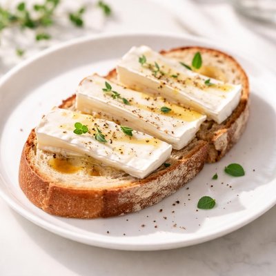 Scheibe Brot mit Käse