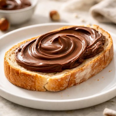Slice of bread with chocolate spread