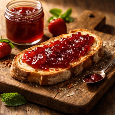 Slice of bread with jam