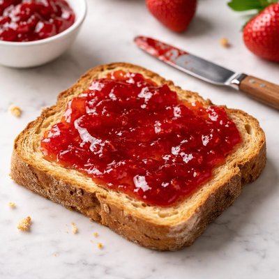 Slice of bread with jelly