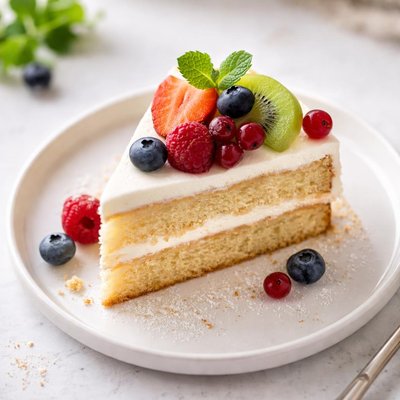 Slice of cake with fruit