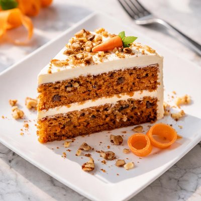 Slice of carrot cake