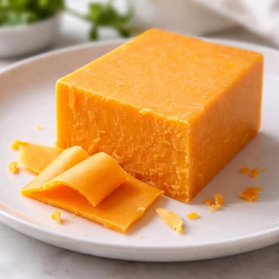 Slice of cheddar cheese