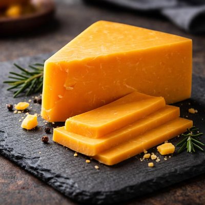 Slice of chedder cheese