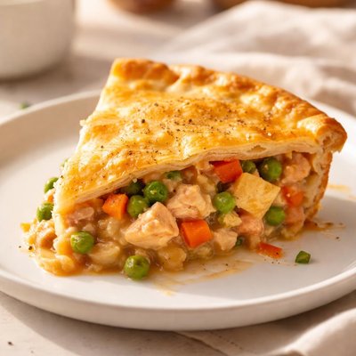 Slice of chicken pot pie