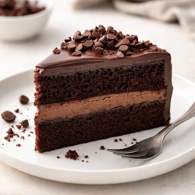 Slice of chocolate cake