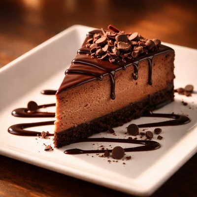 Slice of chocolate cheescake