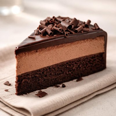 Slice of costco chocolate mousse cake