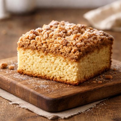 Slice of crumb cake