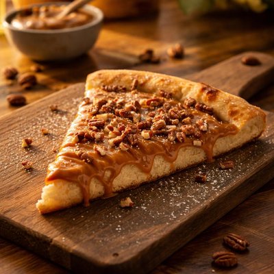 Fatia de pizza de doce de leite