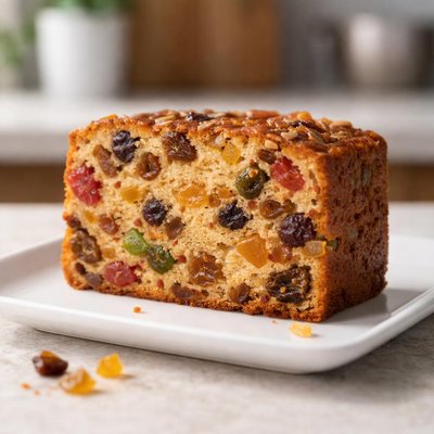 Slice of fruitcake