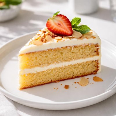 Slice of homemade cake