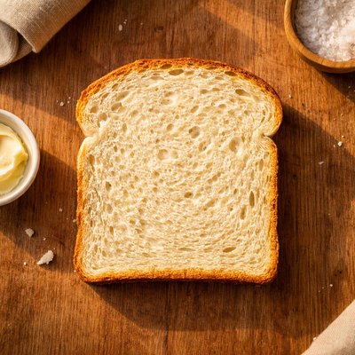 Slice of homemade white bread