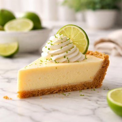 Slice of key lime pie