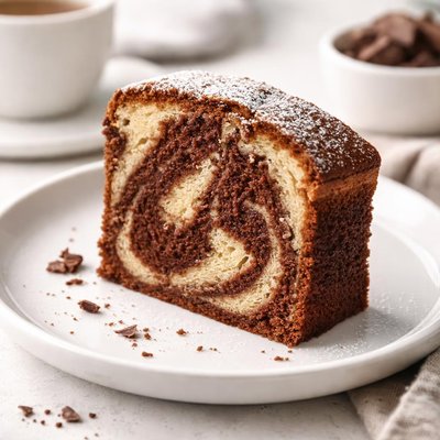 Slice of marble cake