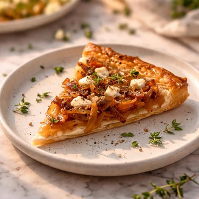 Slice of onion tart