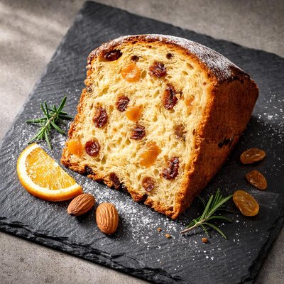 Slice of panettone