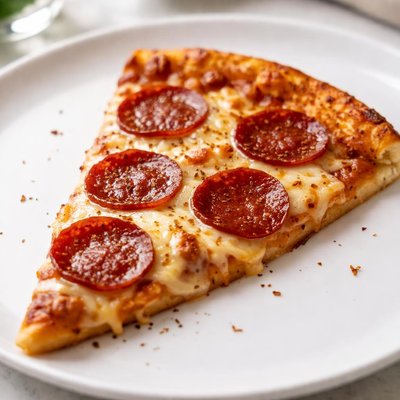 Slice of pepperoni pizza