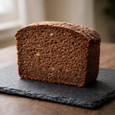 Slice of pumpernickel bread