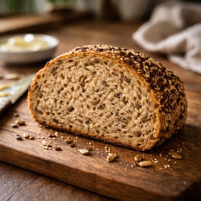 Slice of seeded bread