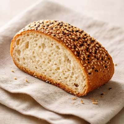 Slice of sesame bread