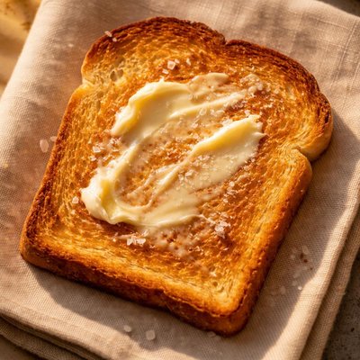Slice of toast with butter