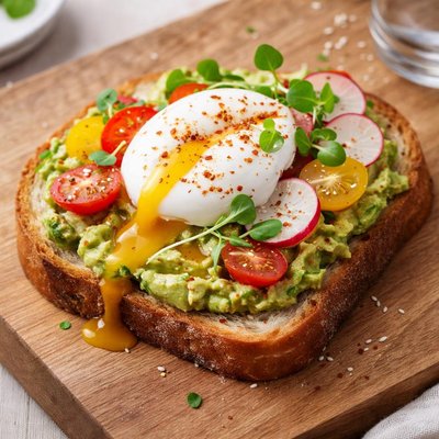 Slice of toast with toppings