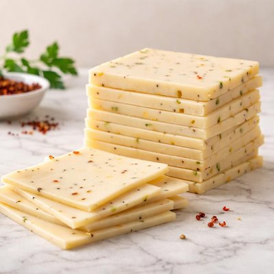 Slice pepper jack cheese