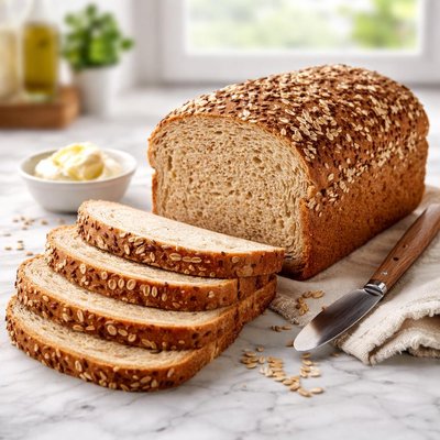 Slice while grain toast