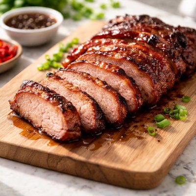 Sliced bbq pork