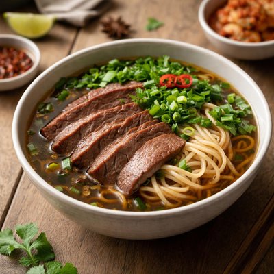 Sliced beef noodle soup