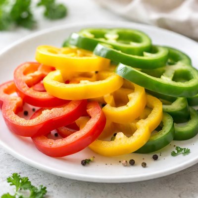 Sliced bell peppers