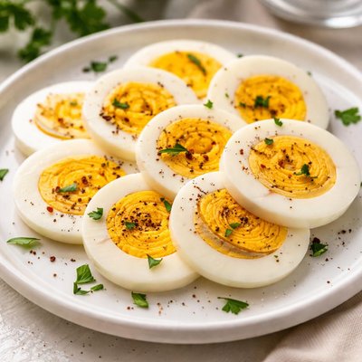 Sliced boiled egg