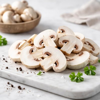 Sliced button mushrooms