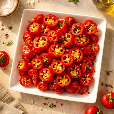 Sliced cherry peppers