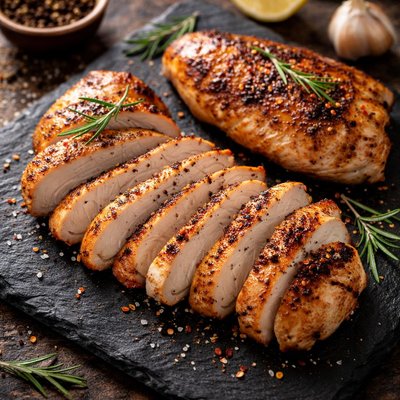 Sliced chicken breasts