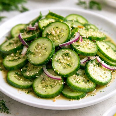 Sliced cucumber salad