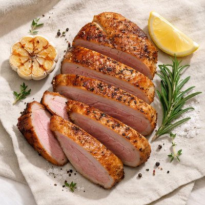 Sliced duck breast