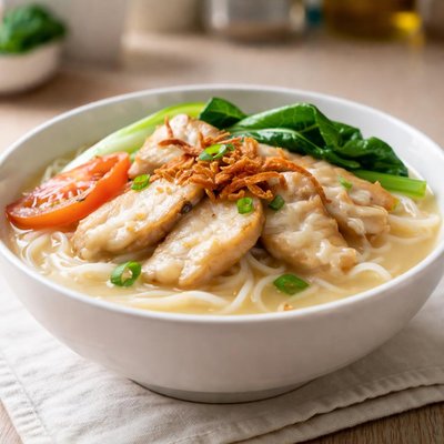 Sliced fish bee hoon soup