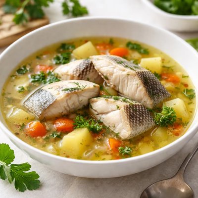 Sliced fish soup