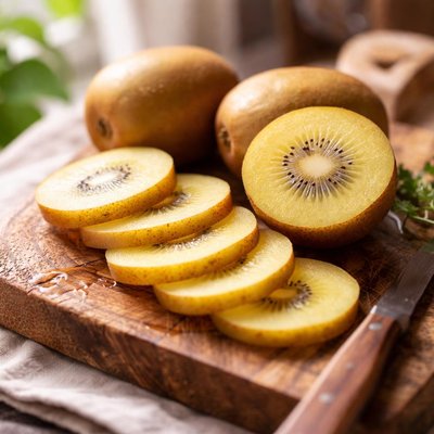 Sliced golden kiwi