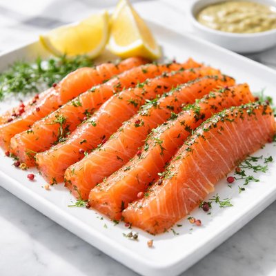 切片腌煮三文鱼