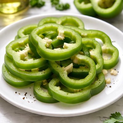 Sliced green bell pepper