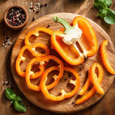Sliced orange bell pepper