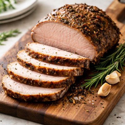 Sliced pork roast