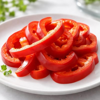 Sliced red bell pepper