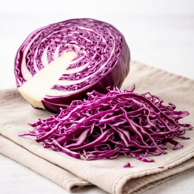 Sliced red cabbage