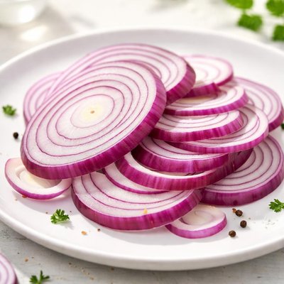 Sliced red onion