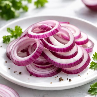 Sliced red onions